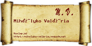 Mihályko Valéria névjegykártya